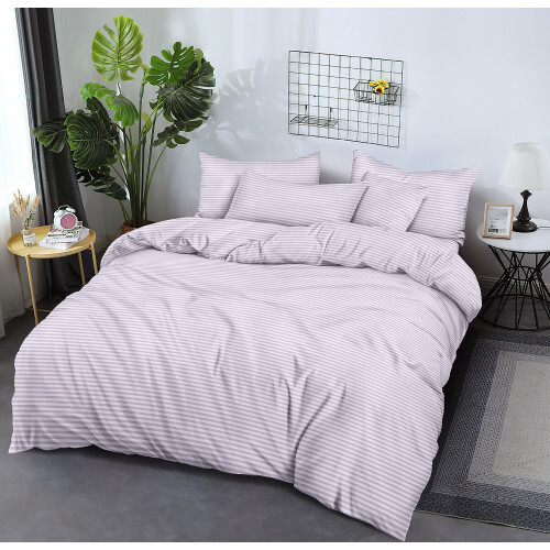 Страйп-сатин сиреневый